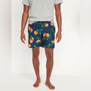 NWT. OLD NAVY. Orange Printed Swim Trunks Oranges 7 Inch Inseam